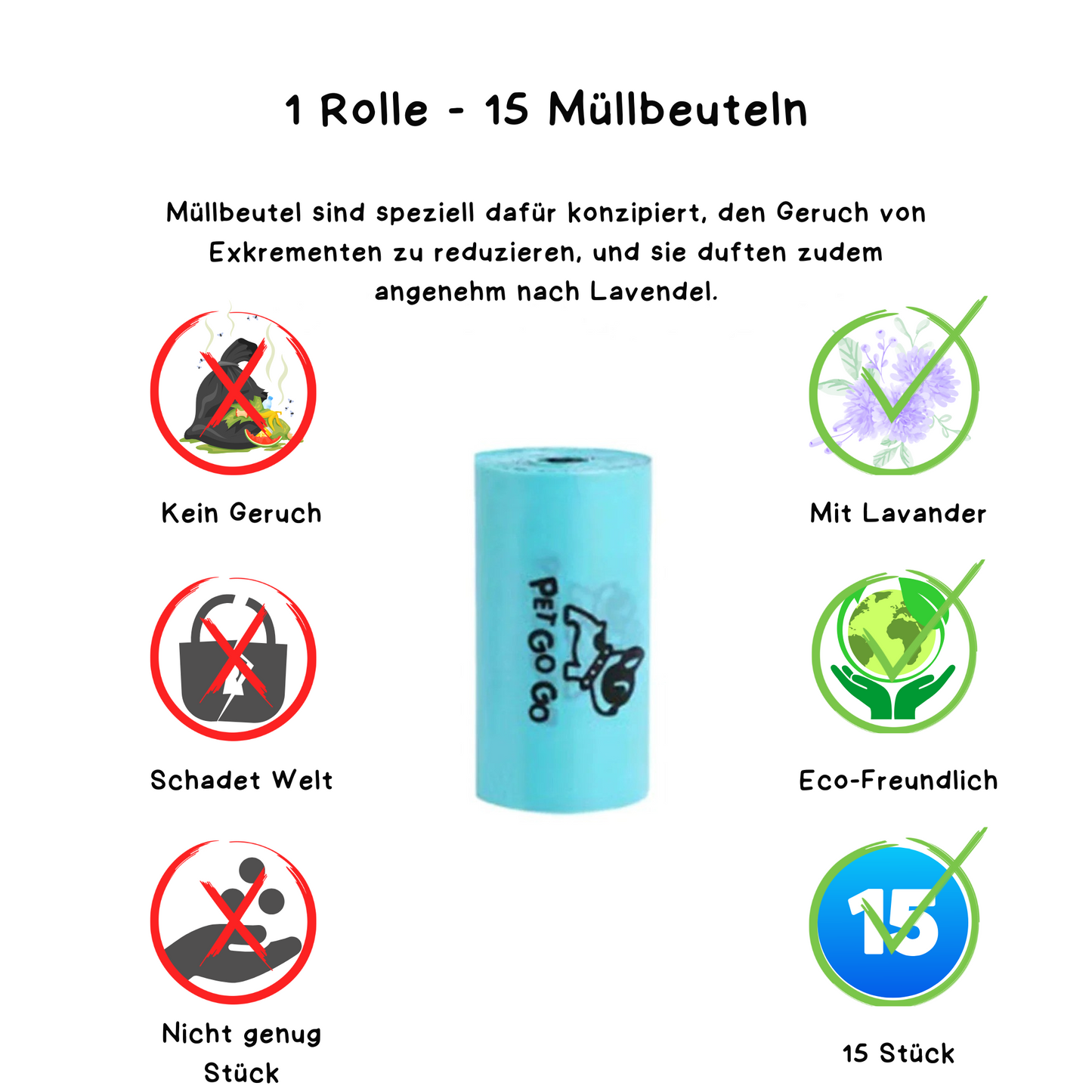 Paket Scooper + 5 Rollen - 75 Müllsacken